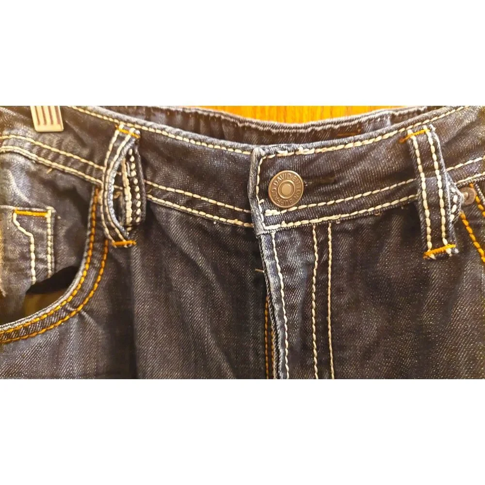 Buffalo David Bitton Live Free Jeans Mens 36x32 Driven Basic Straight Dark Wash